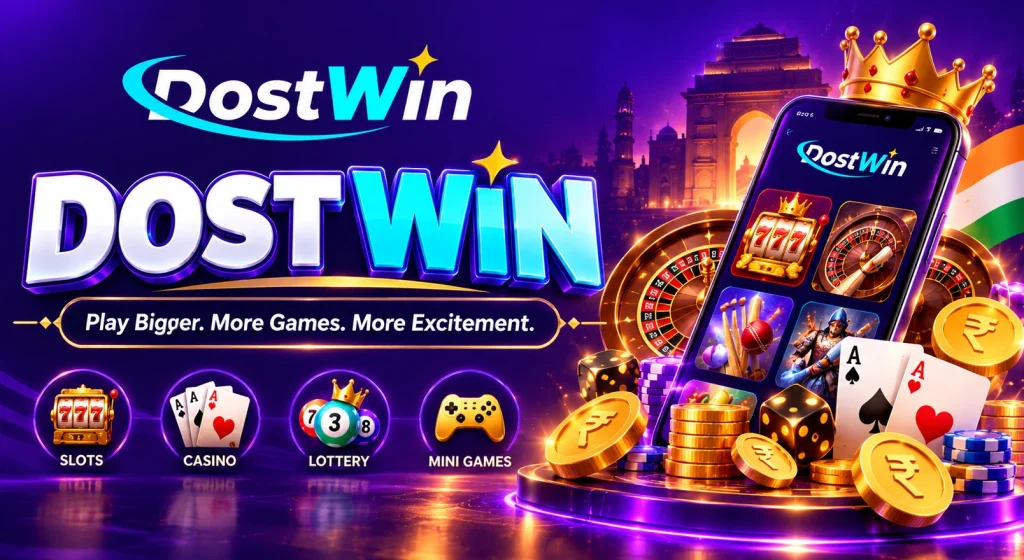 DostWin Neon Casino Gaming Banner